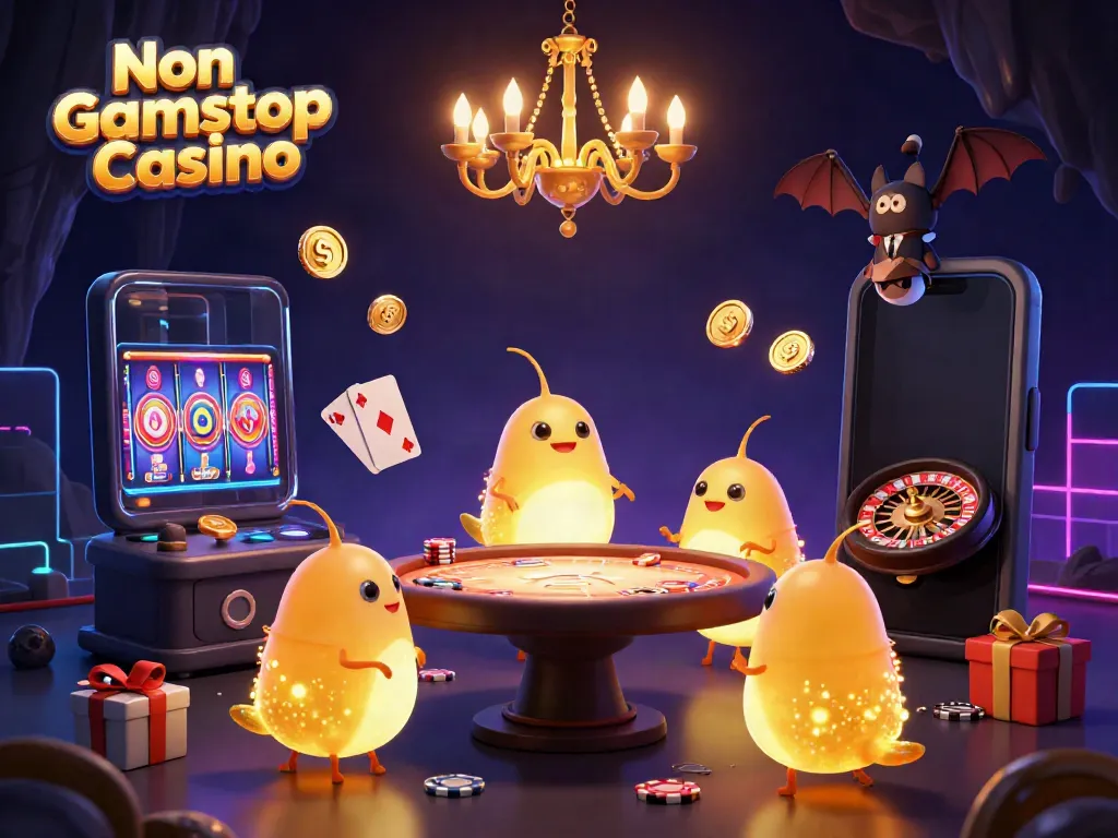 Play and win at Non Gamstop Casino with vibrant glowworms lighting up a fun underground gaming scene.