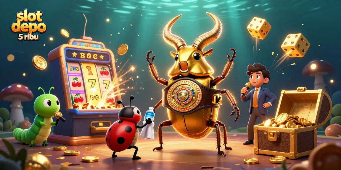 Engaging scene showcasing slot depo 5 ribu with vibrant casino elements and characters representing gambling excitement.