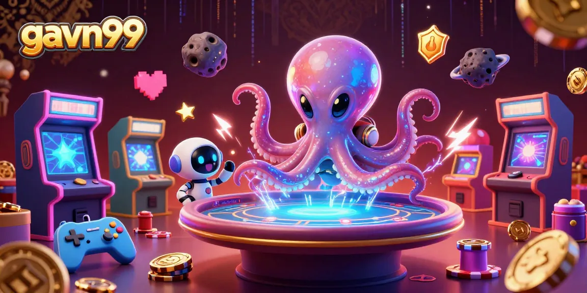Experience exciting gameplay with gavn99's dynamic gambling atmosphere featuring a cartoon octopus.