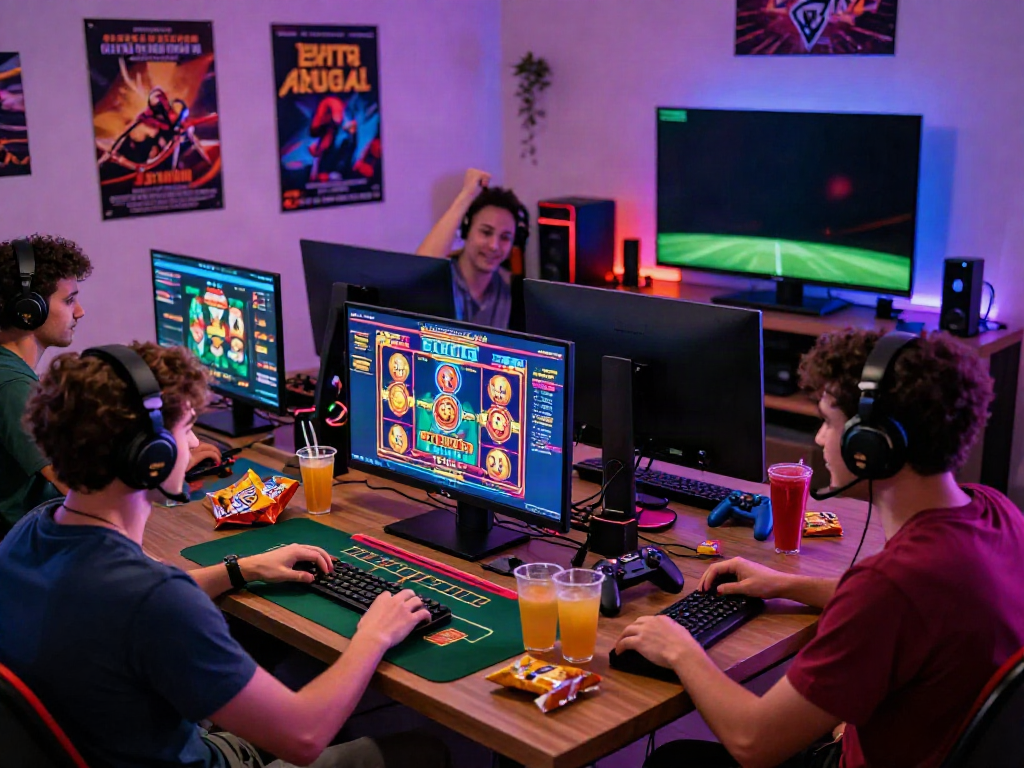 Exciting online gaming experience at home showcasing gem88 players engaging in interactive casino games and celebrating wins.