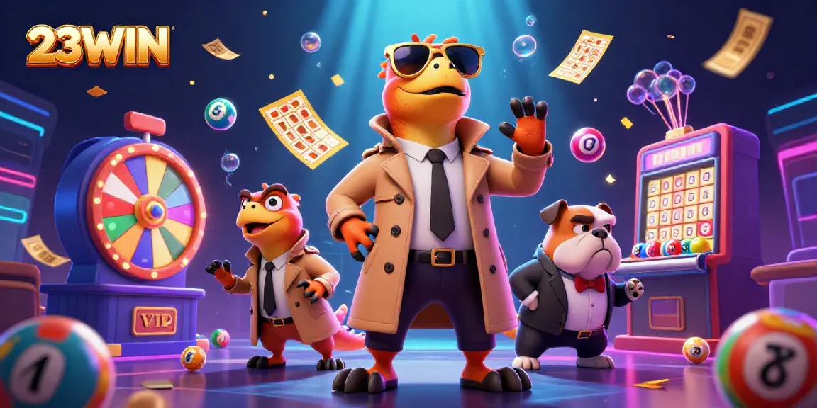 Join the excitement with 23WIN as cartoon raptors attempt a clever disguise at the VIP lounge.