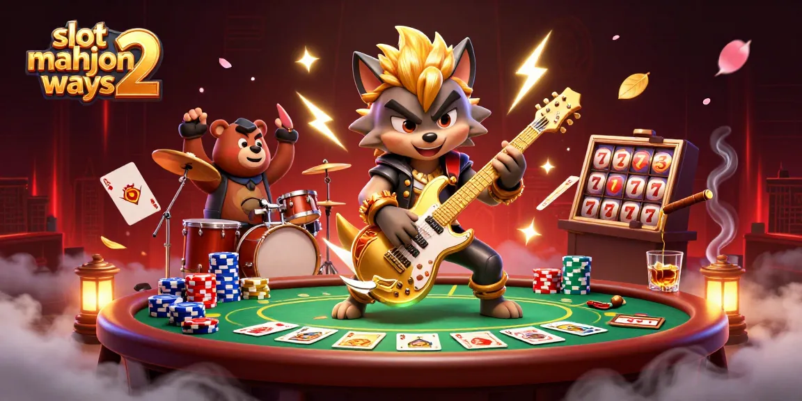 Play exciting slot mahjong ways 2 with a vibrant casino scene featuring engaging characters and thrilling elements.