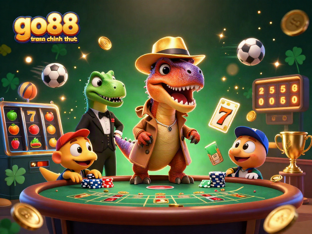 Experience go88 trang chu chinh thuc excitement with a card counter velociraptor at the blackjack table.