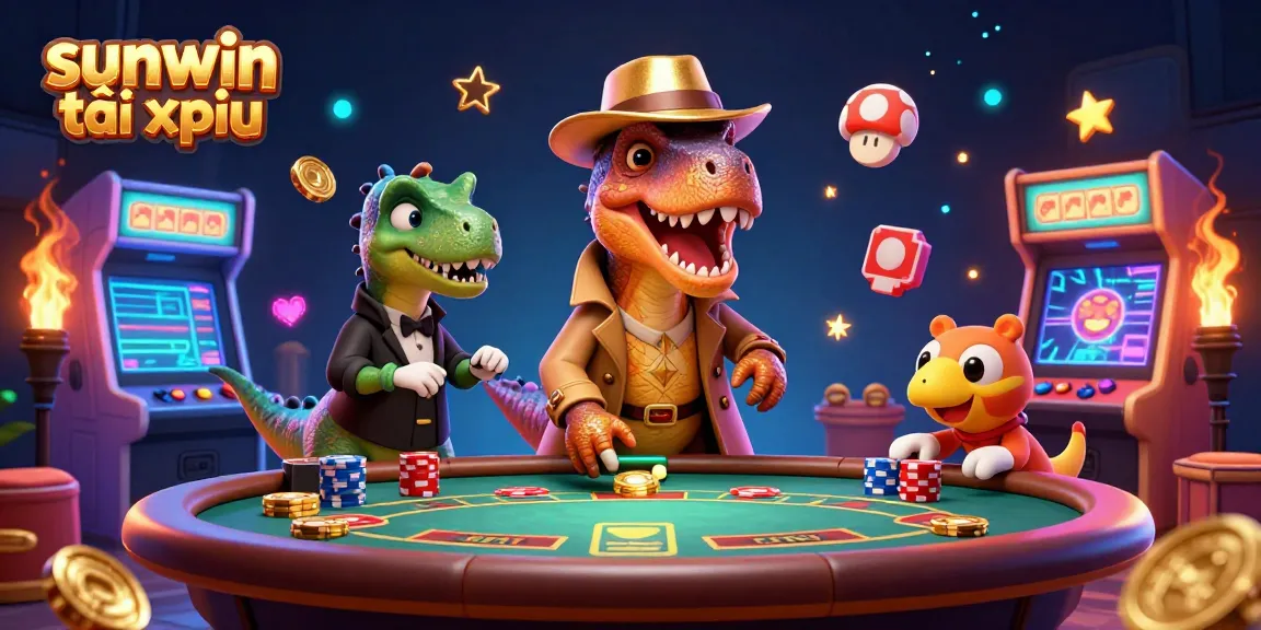 Experience the excitement of sunwin tài xỉu with animated characters and rich casino elements.